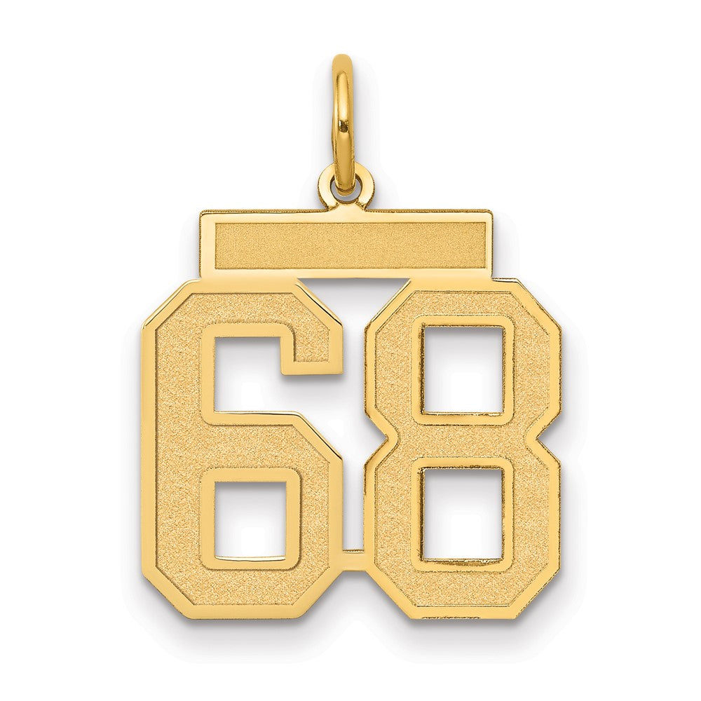 14k Medium Satin Number 68 Charm