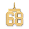 14k Medium Satin Number 68 Charm