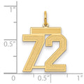 14k Medium Satin Number 72 Charm