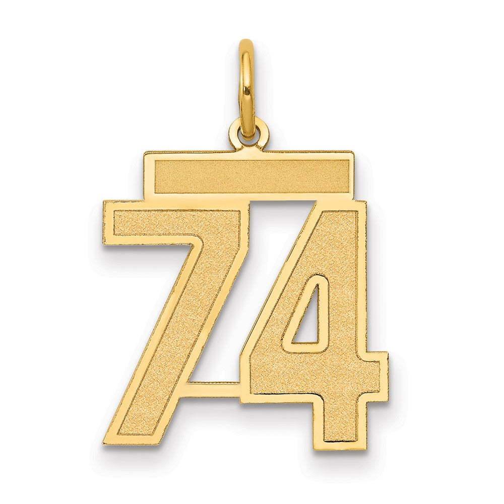 10k Medium Satin Number 74 Charm