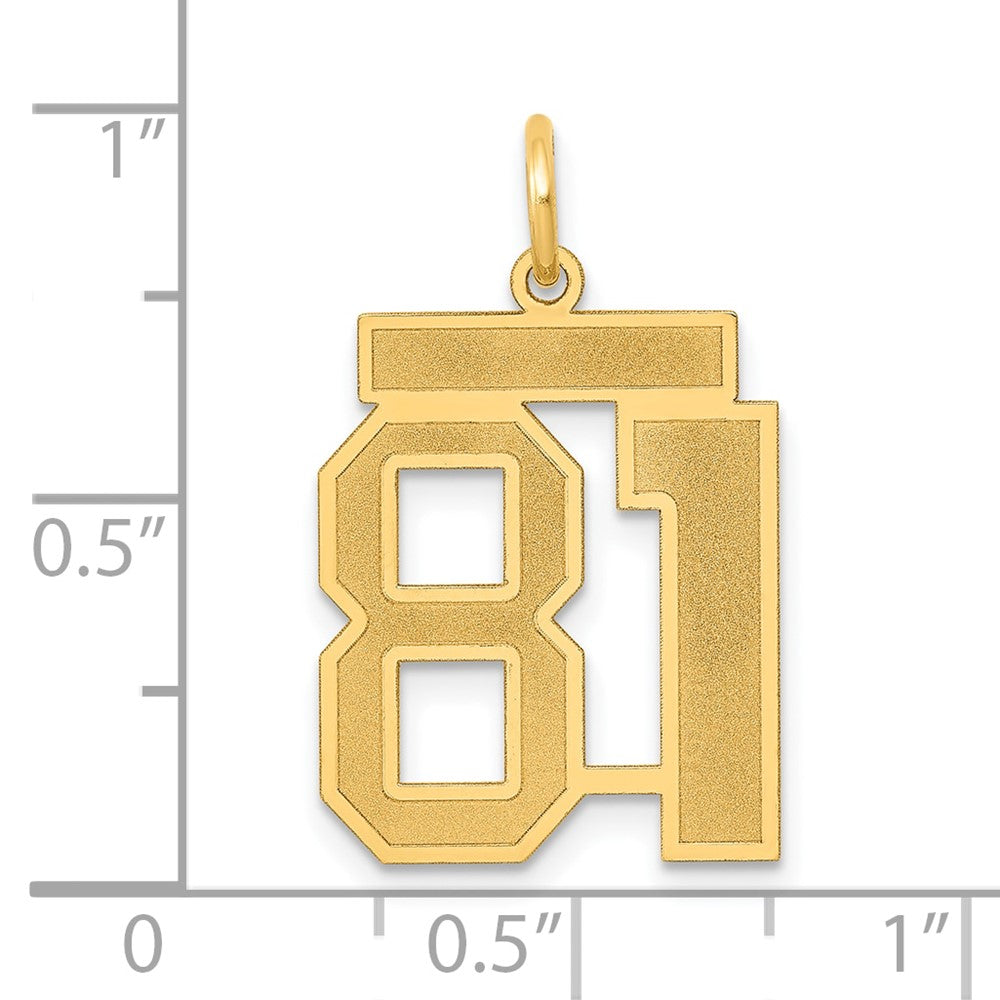 14k Medium Satin Number 81 Charm