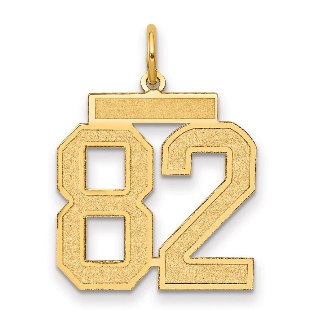 14k Medium Satin Number 82 Charm