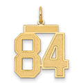 14k Medium Satin Number 84 Charm
