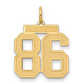 14k Medium Satin Number 86 Charm