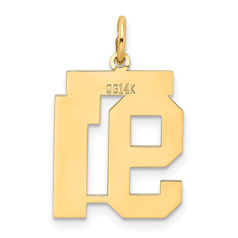 14k Medium Satin Number 91 Charm