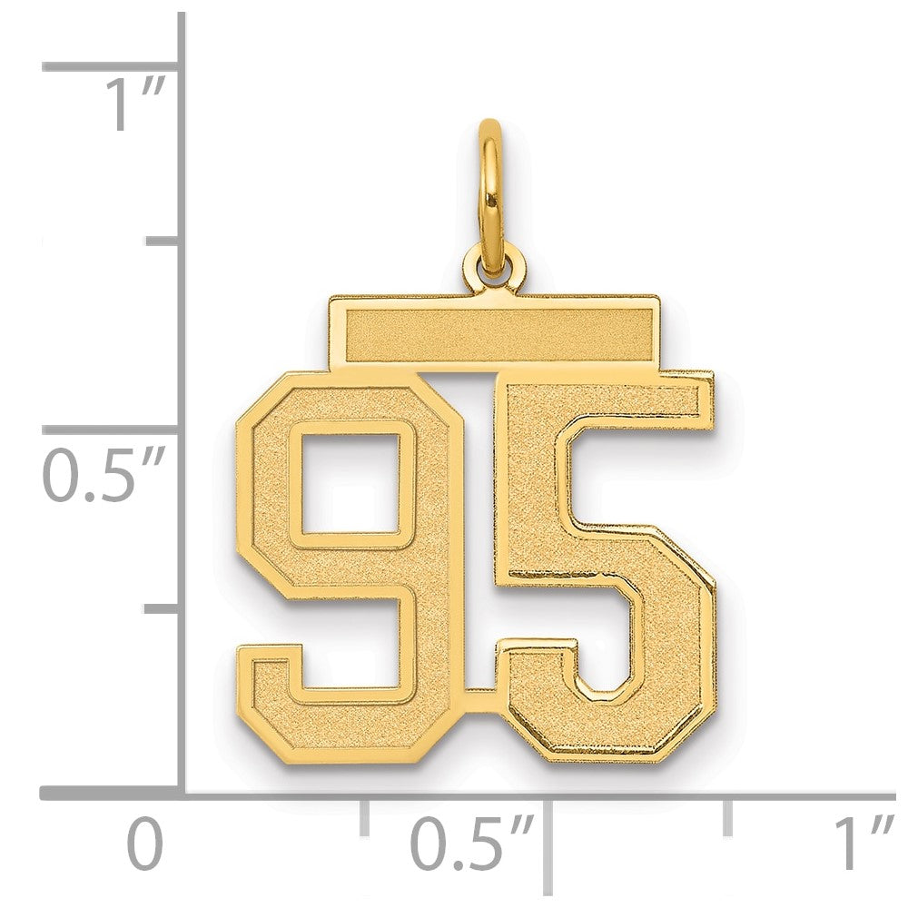 14k Medium Satin Number 95 Charm