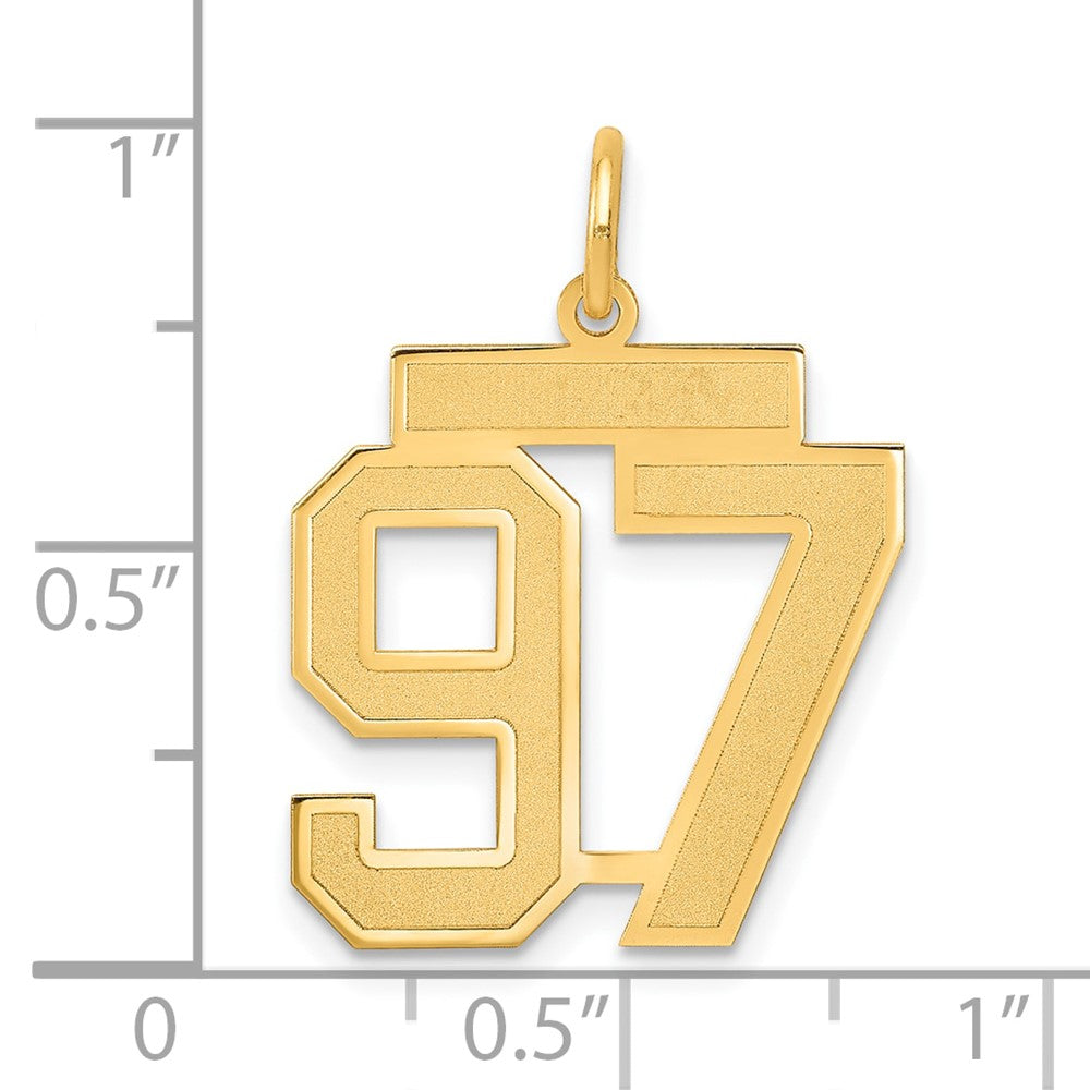 14k Medium Satin Number 97 Charm