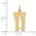 10k Small Satin Number 11 Charm