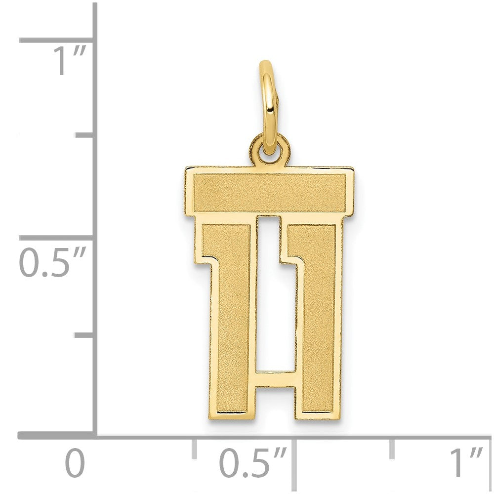 10k Small Satin Number 11 Charm