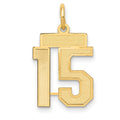 10k Small Satin Number 15 Charm