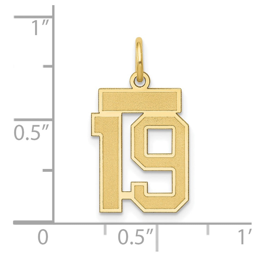 10k Small Satin Number 19 Charm