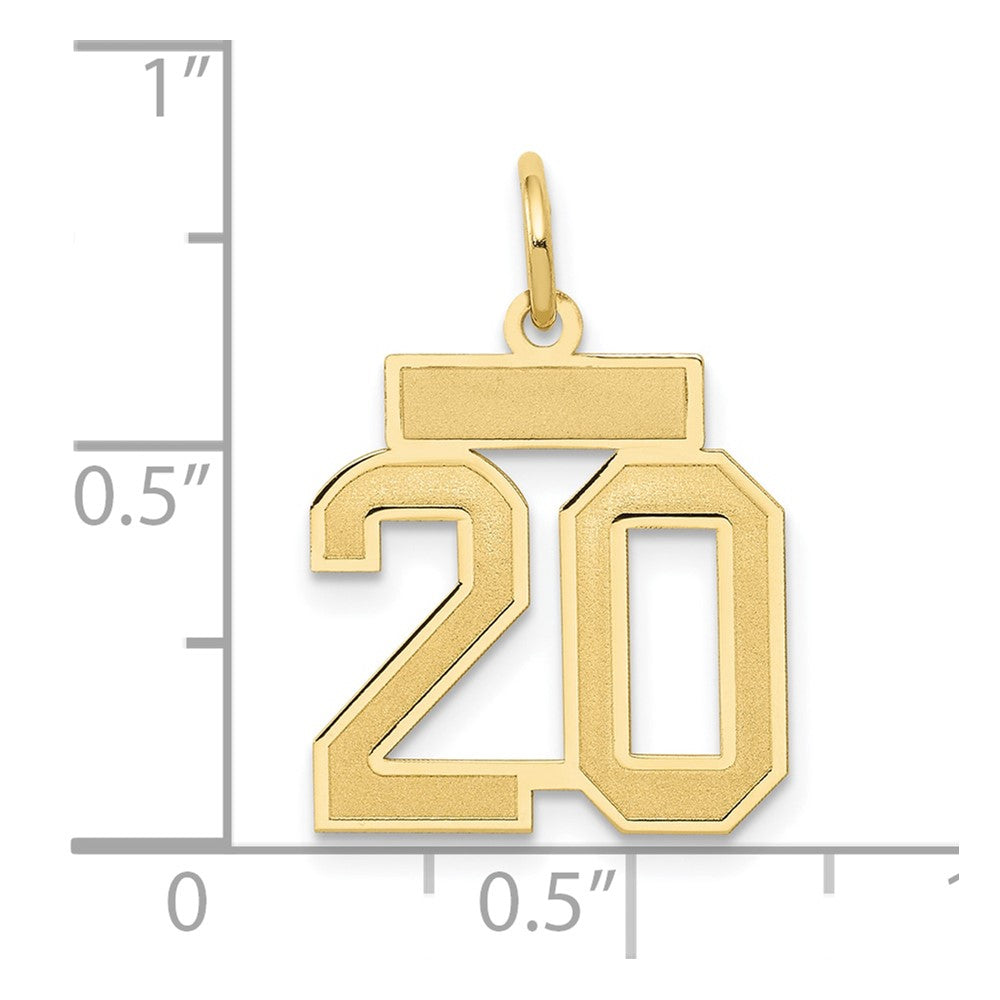 10k Small Satin Number 20 Charm