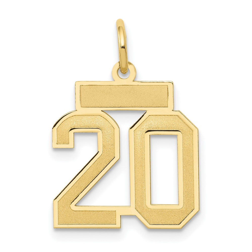 10k Small Satin Number 20 Charm