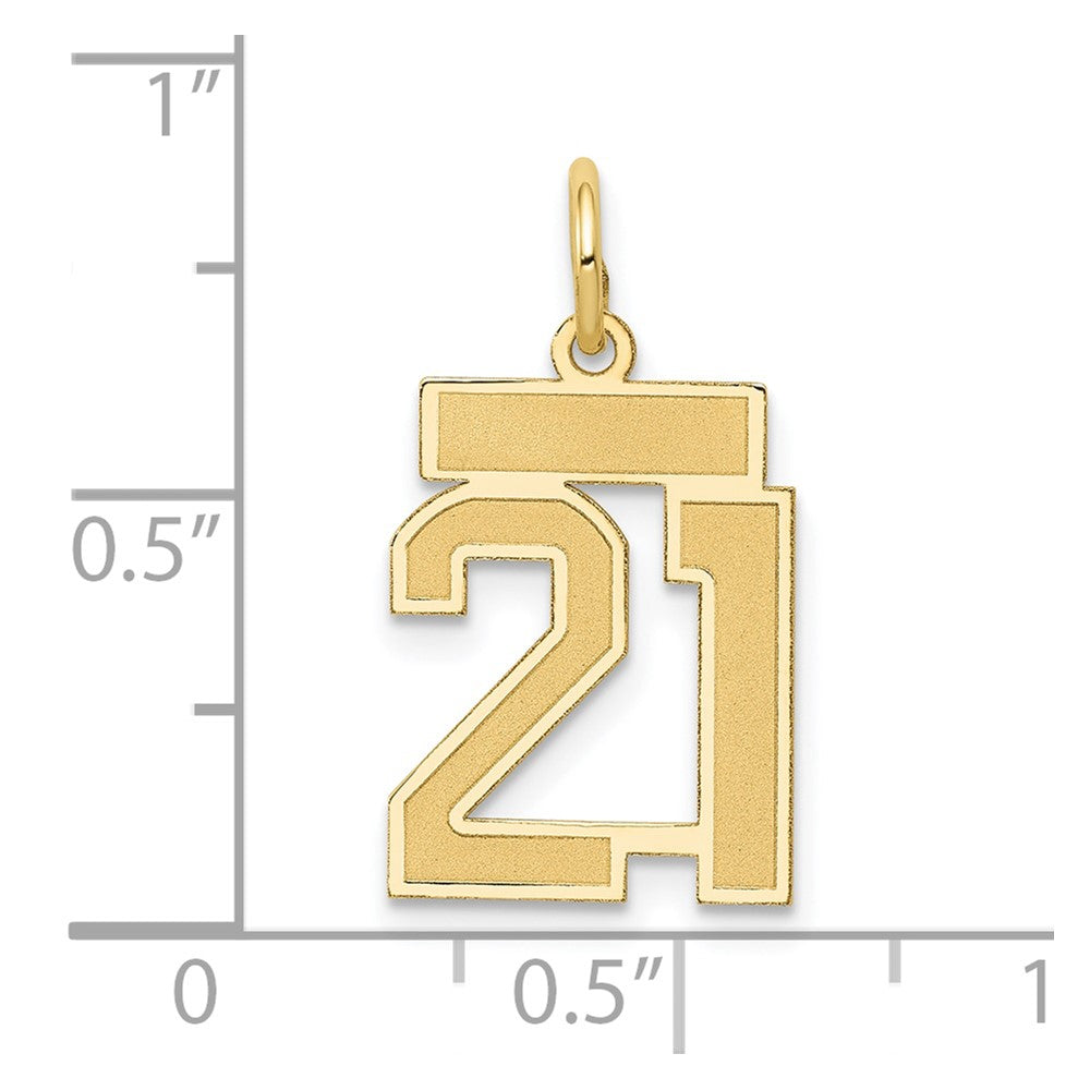 10k Small Satin Number 21 Charm