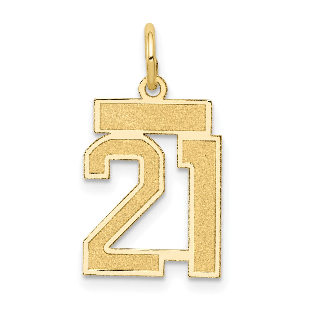 10k Small Satin Number 21 Charm