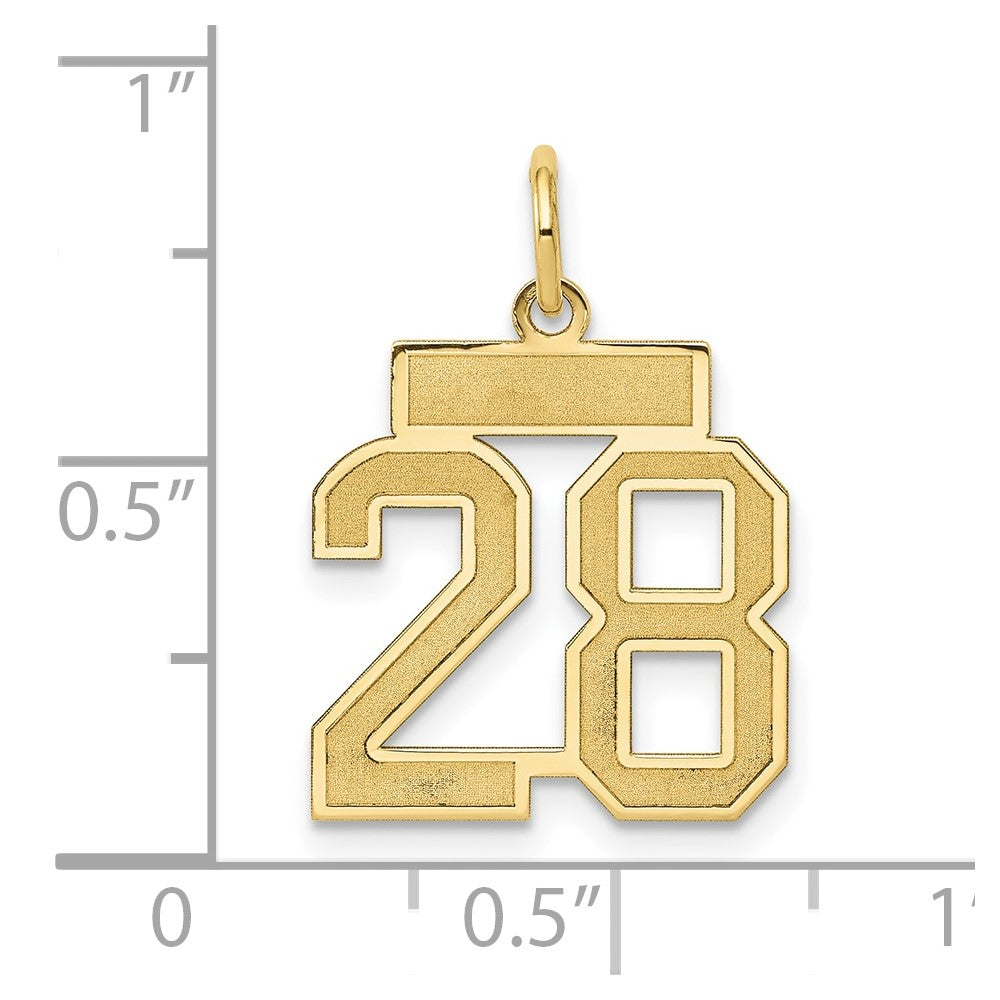 10k Small Satin Number 28 Charm