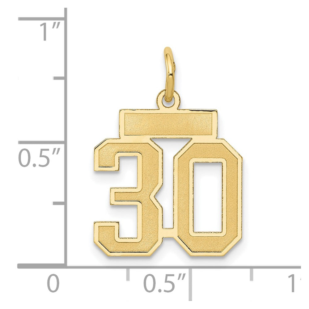 10k Small Satin Number 30 Charm