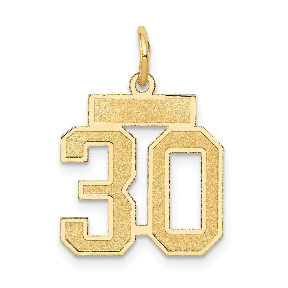 10k Small Satin Number 30 Charm