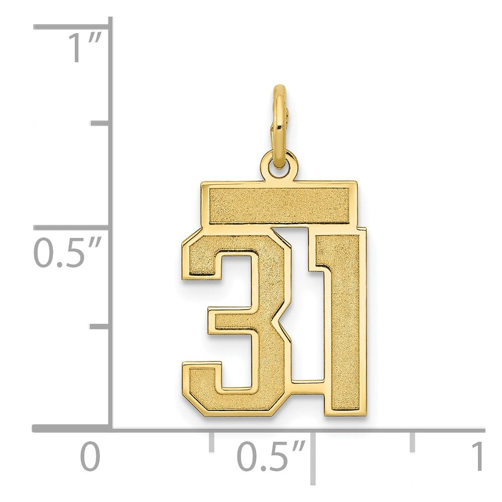 10k Small Satin Number 31 Charm
