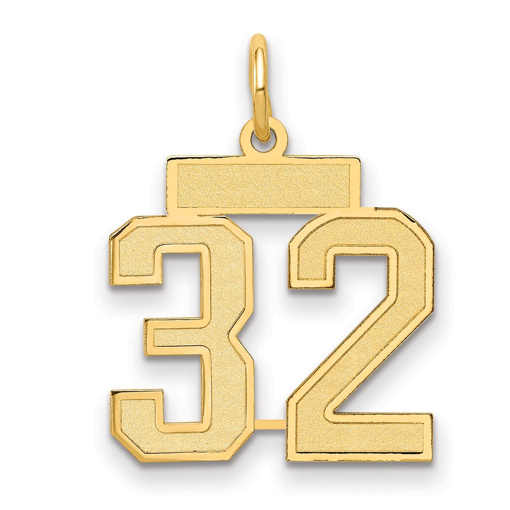 10k Small Satin Number 32 Charm