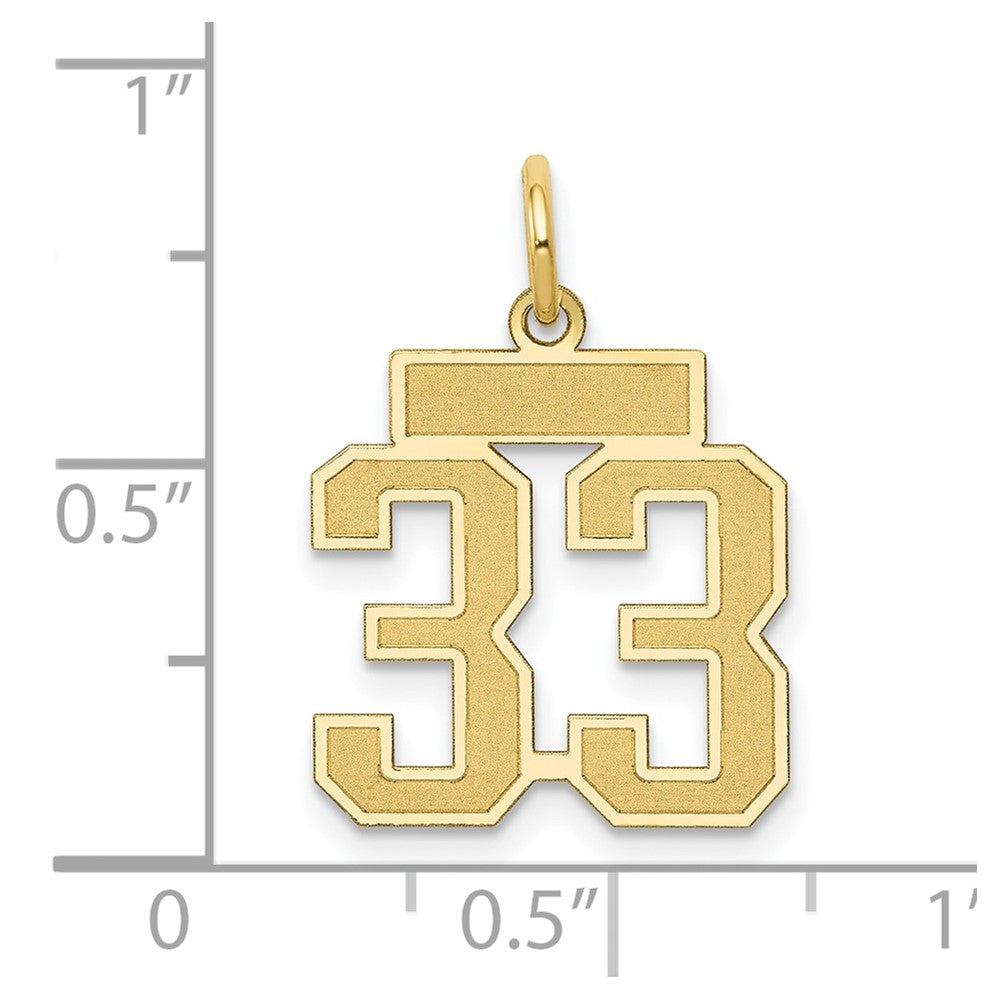 10k Small Satin Number 33 Charm