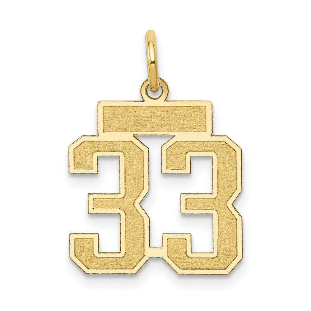 10k Small Satin Number 33 Charm