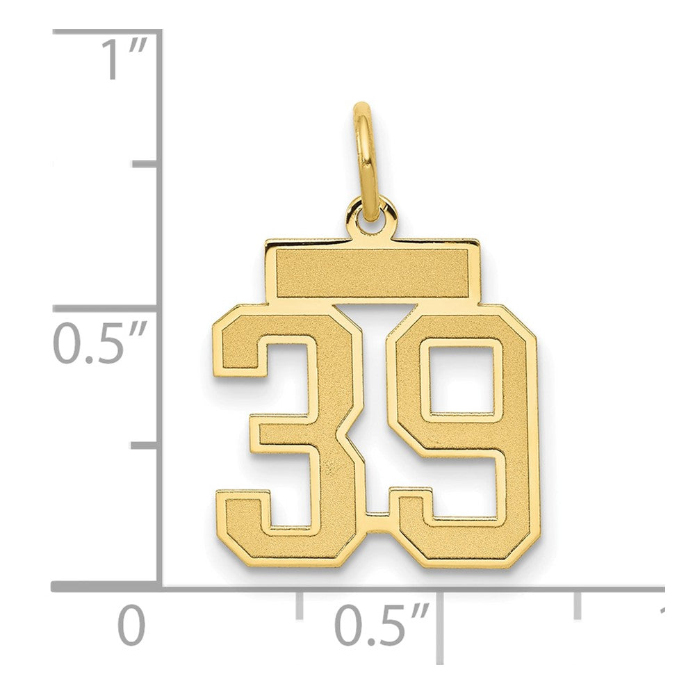14k Small Satin Number 39 Charm
