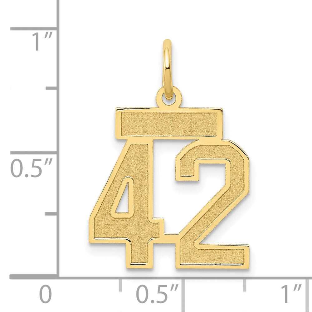 14k Small Satin Number 42 Charm