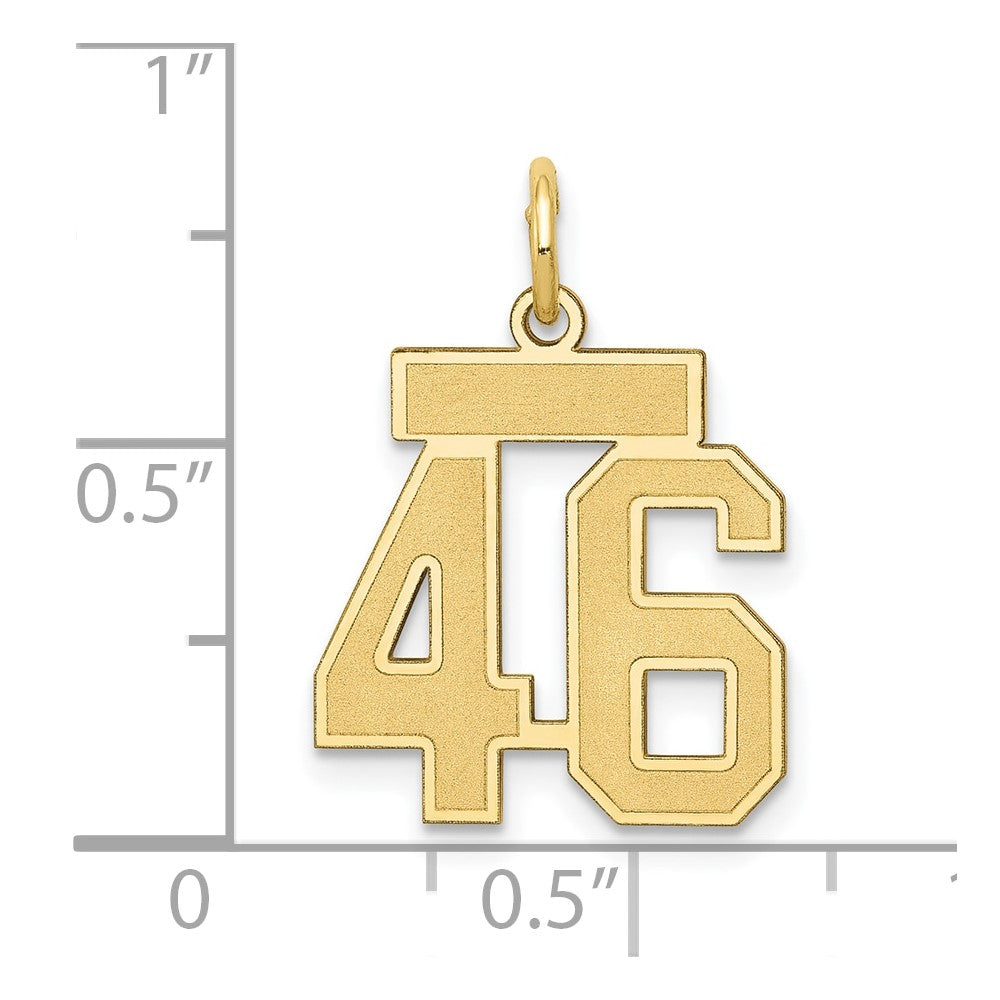 14k Small Satin Number 46 Charm