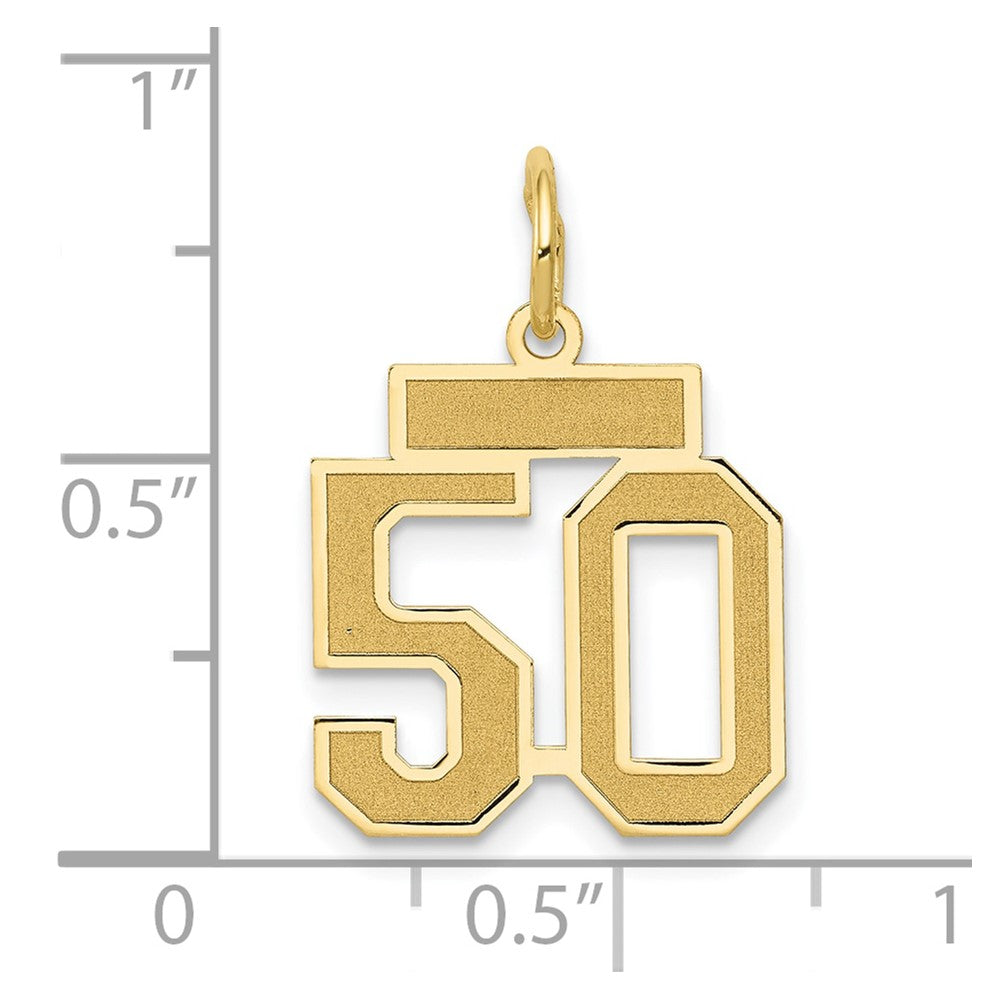 14k Small Satin Number 50 Charm