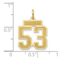 14k Small Satin Number 53 Charm