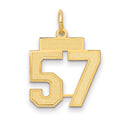 10k Small Satin Number 57 Charm