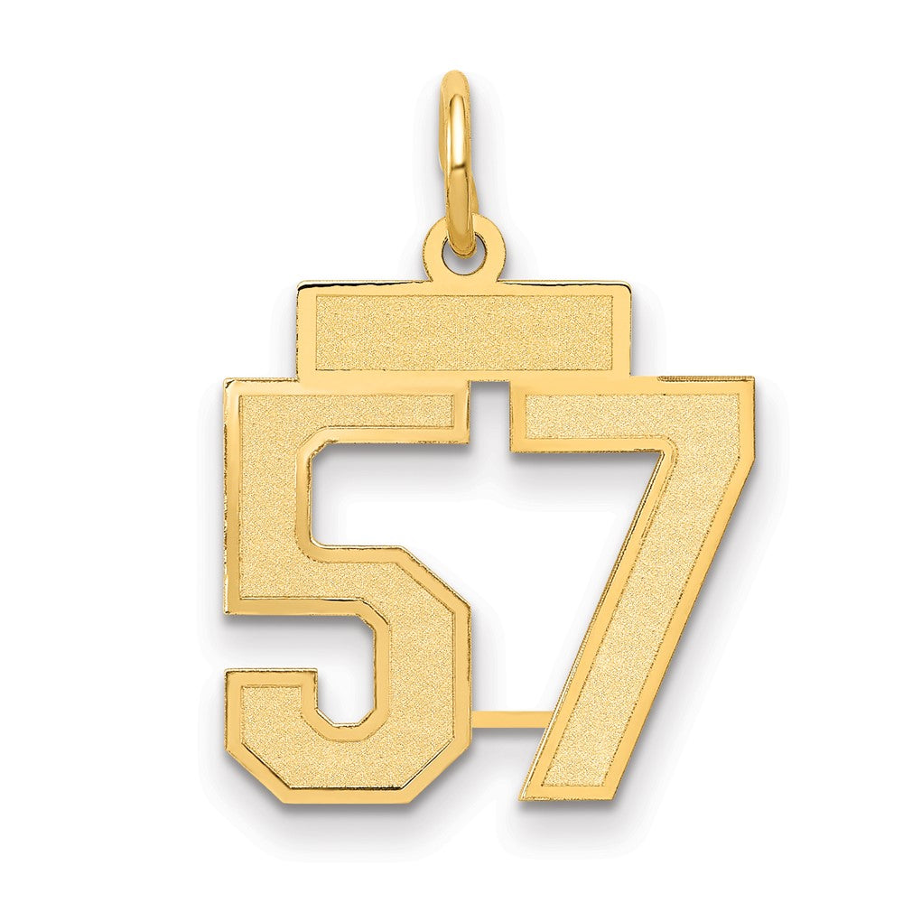 10k Small Satin Number 57 Charm
