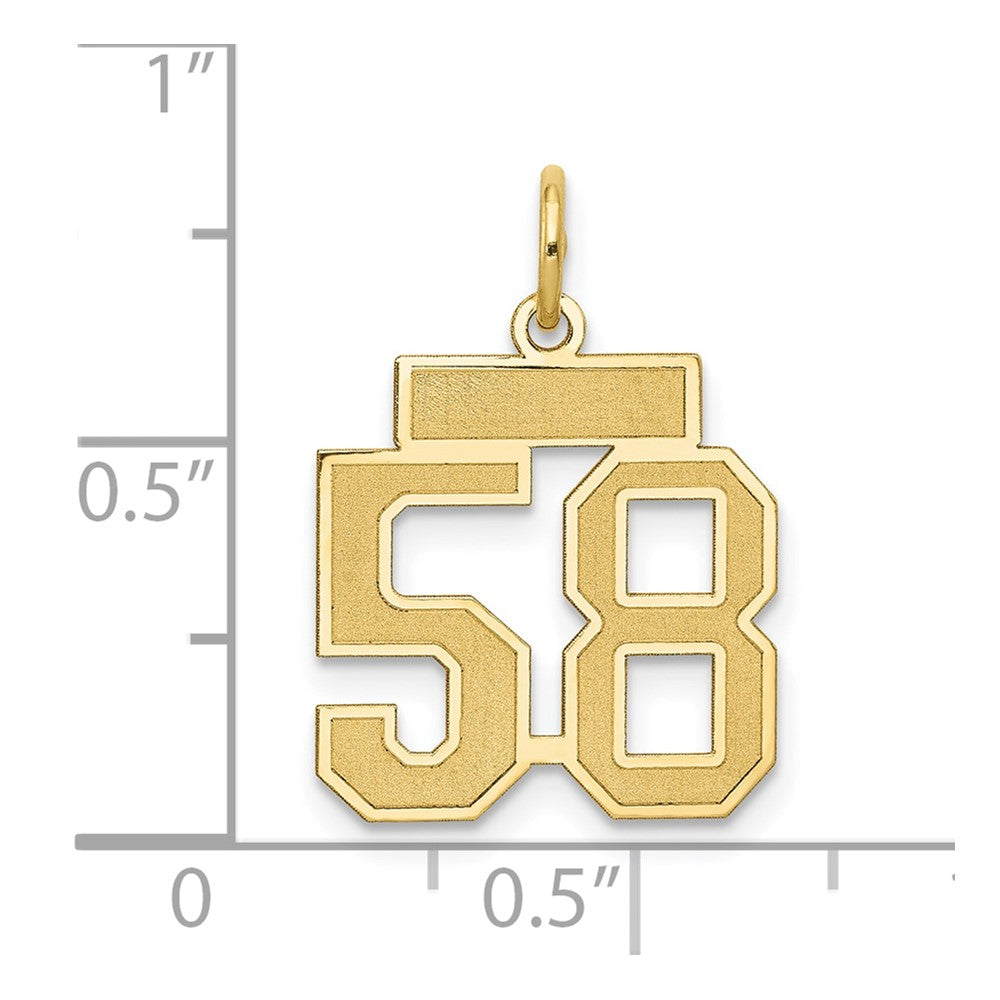 10k Small Satin Number 58 Charm