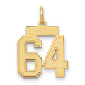 10k Small Satin Number 64 Charm