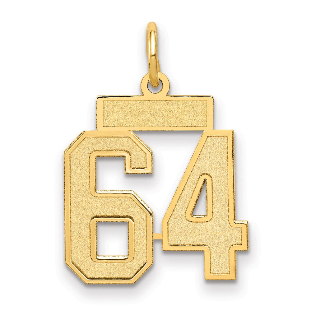 10k Small Satin Number 64 Charm