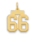 14k Small Satin Number 66 Charm