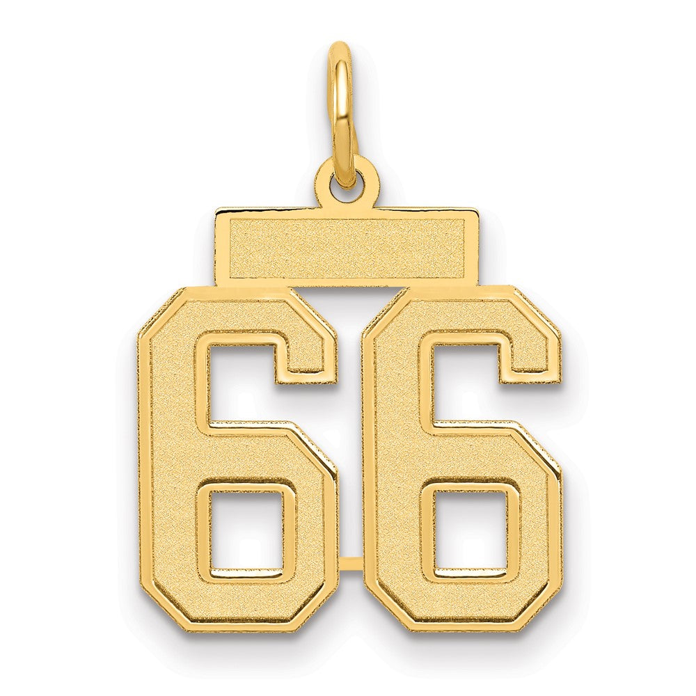 10k Small Satin Number 66 Charm