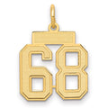 14k Small Satin Number 68 Charm
