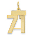 14k Small Satin Number 71 Charm