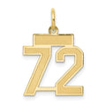 10k Small Satin Number 72 Charm