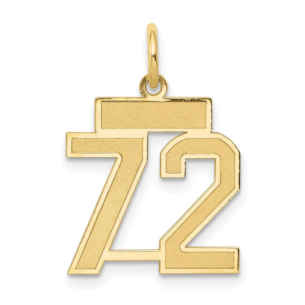 10k Small Satin Number 72 Charm