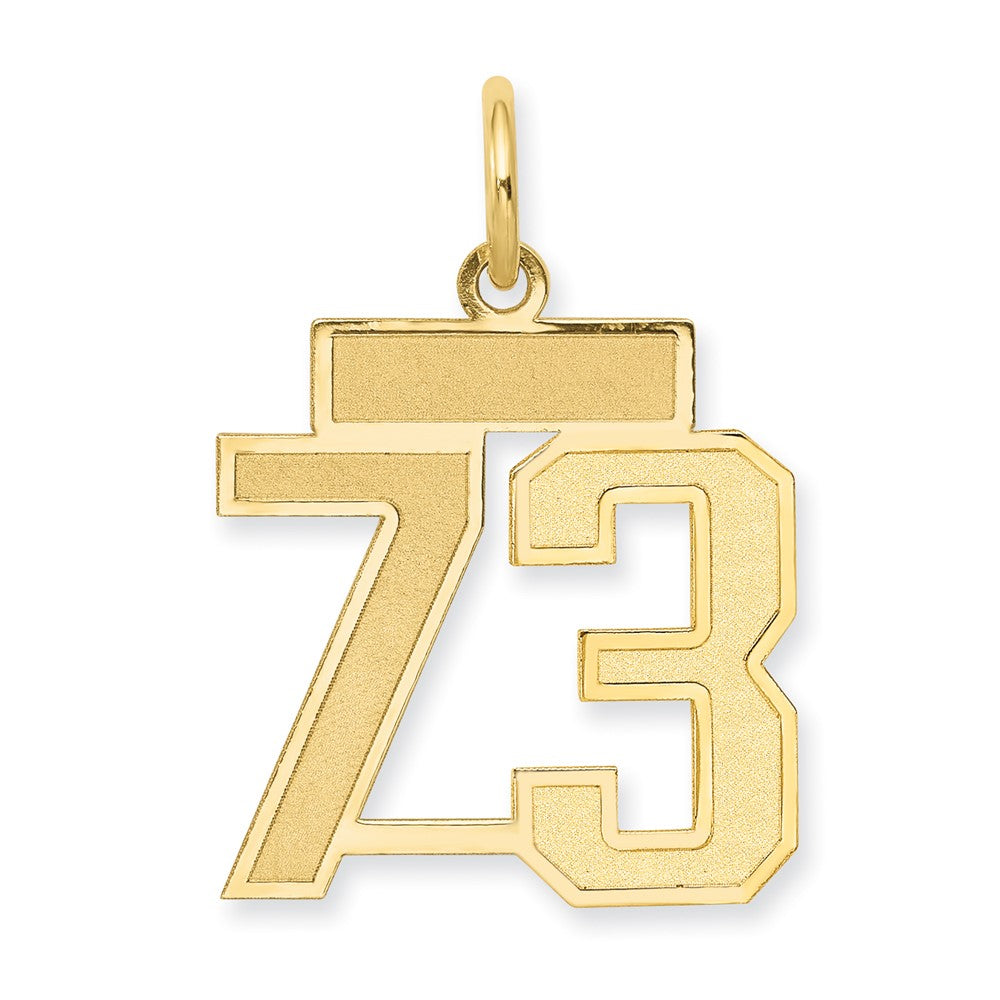 14k Small Satin Number 73 Charm