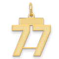 10k Small Satin Number 77 Charm