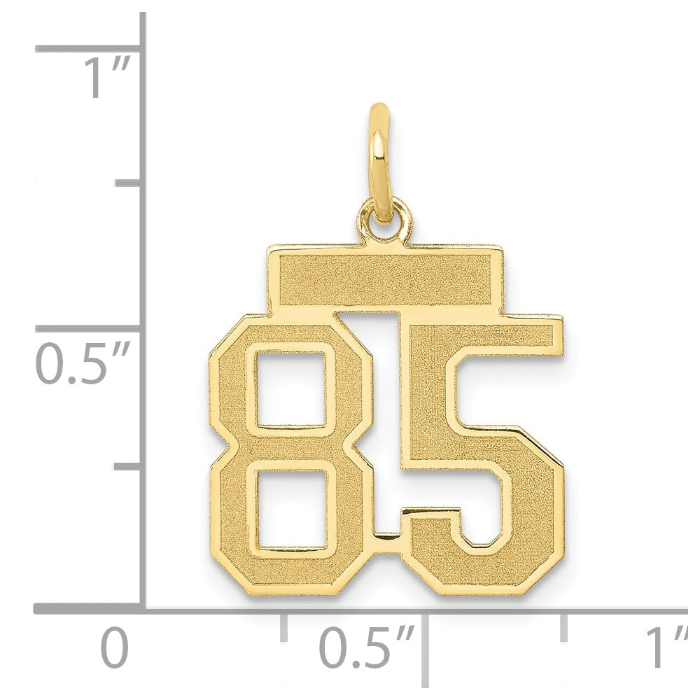 14k Small Satin Number 85 Charm