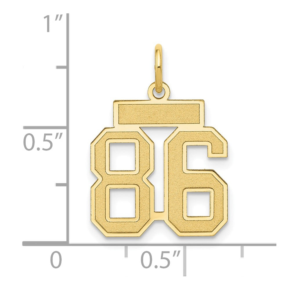 14k Small Satin Number 86 Charm