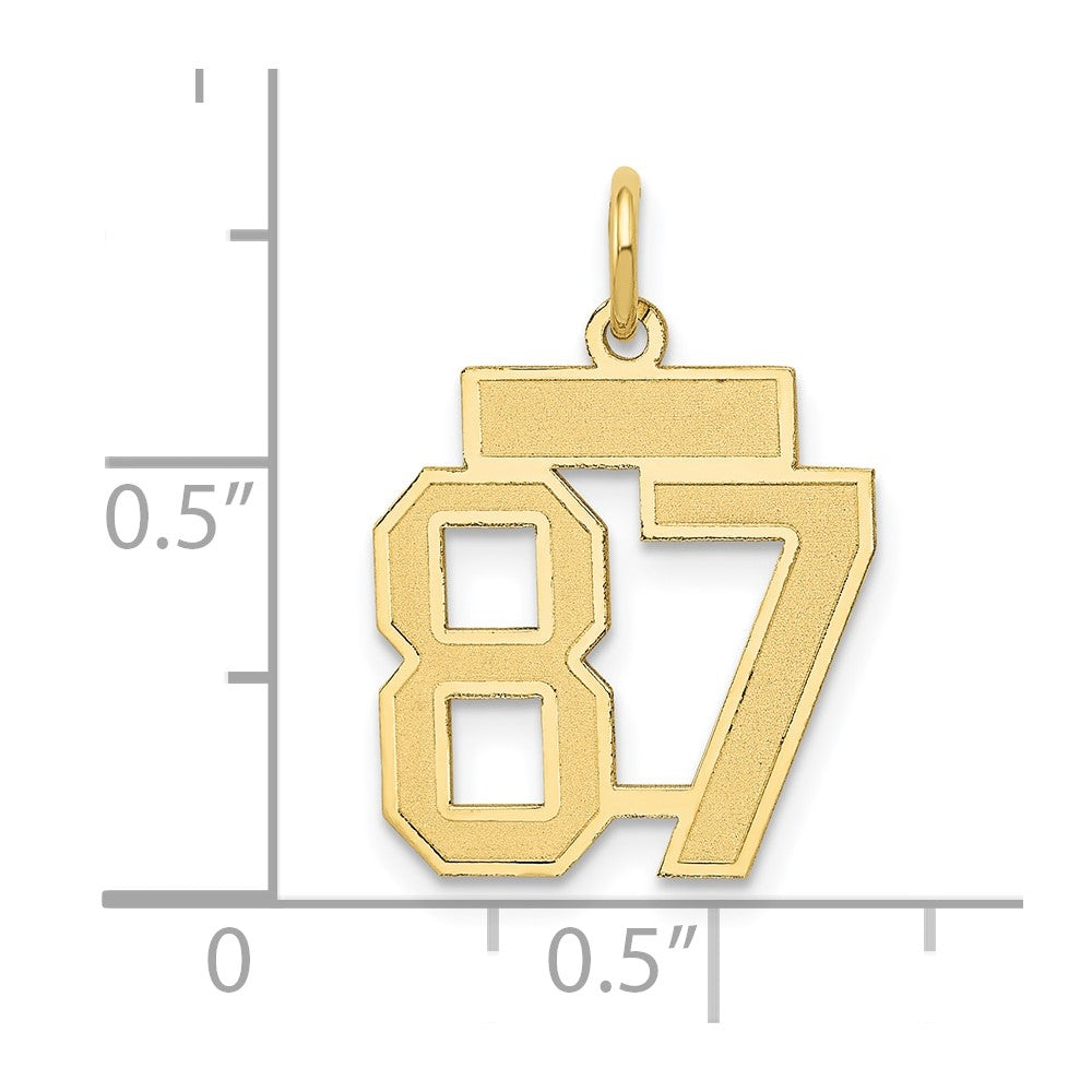 14k Small Satin Number 87 Charm