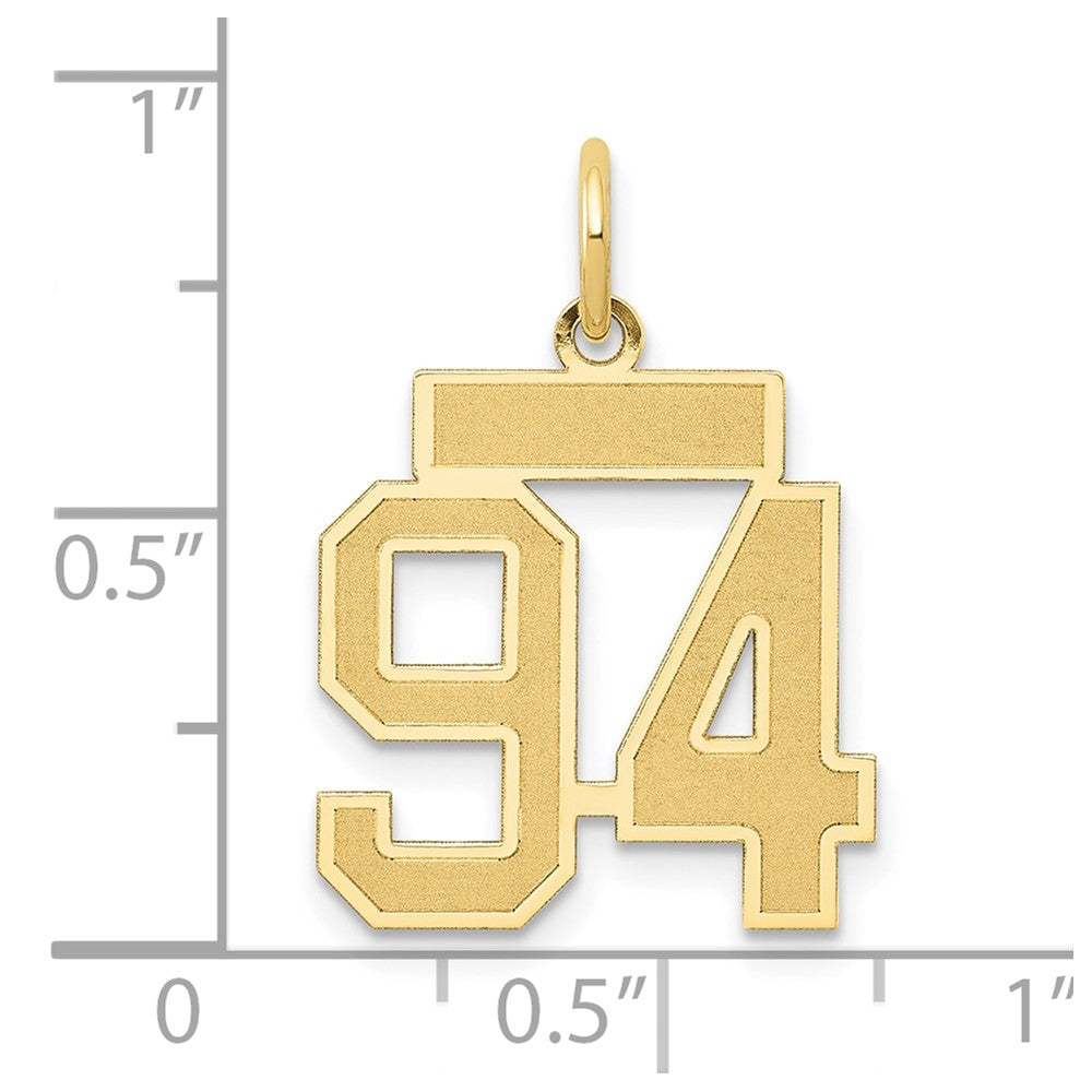 14k Small Satin Number 94 Charm