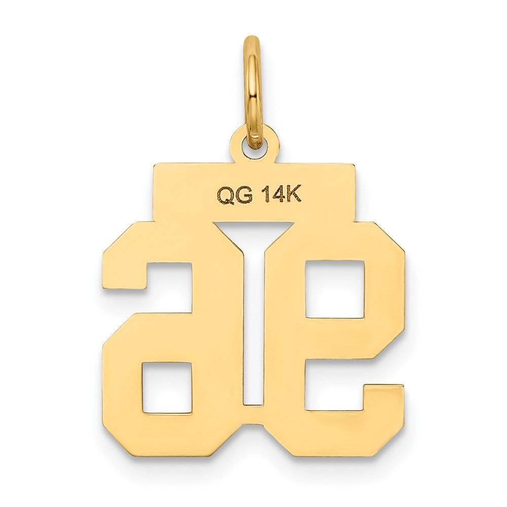 14k Small Satin Number 96 Charm