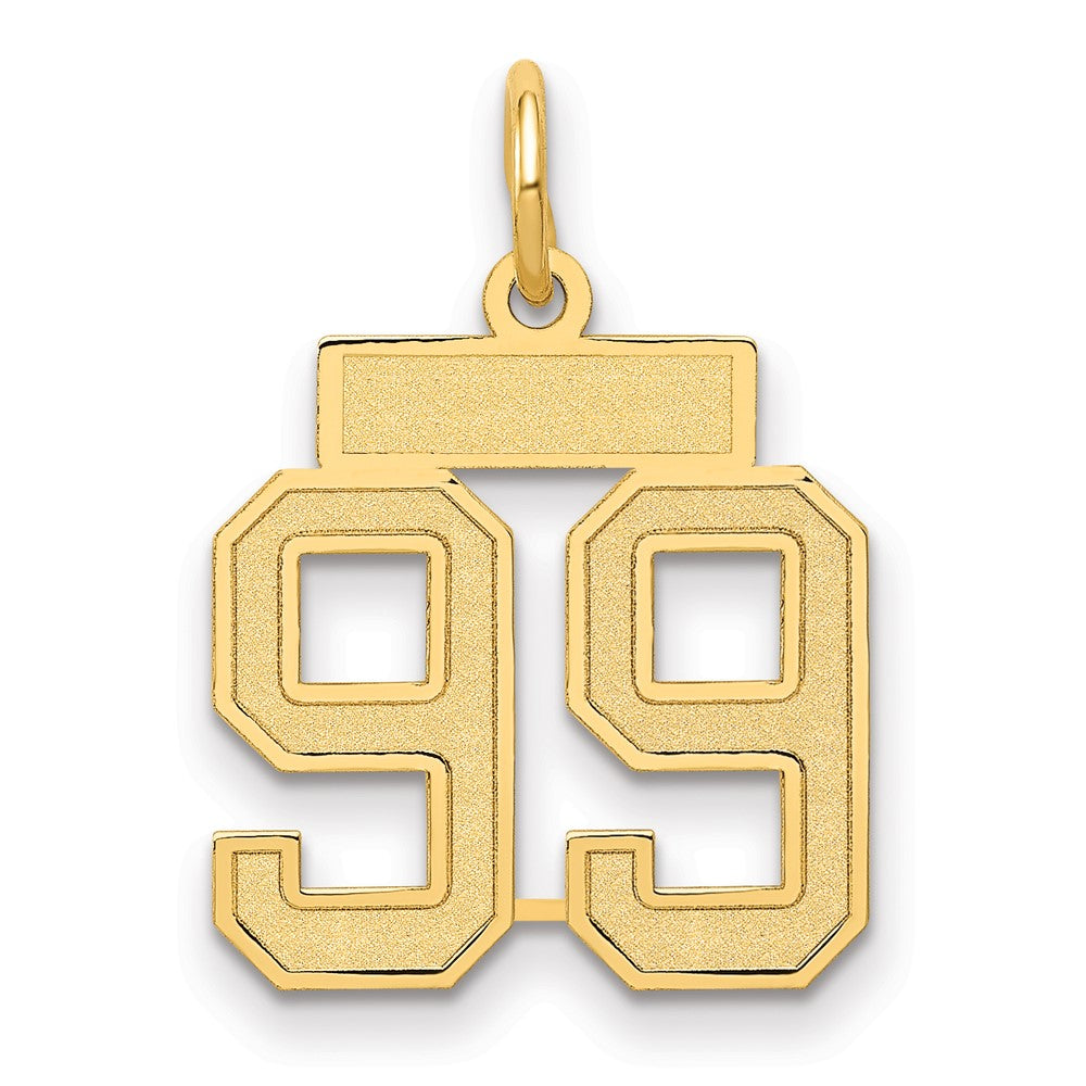 10k Small Satin Number 99 Charm
